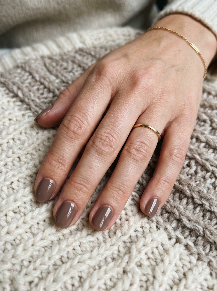 Taupe Neutral Nails als schlichte neutrale Herbstmaniküre 2026